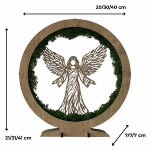 LED Anděl ochrany s mechem – dřevěná designová lampa I SENTOP LED0591