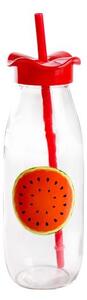 Skleněná láhev s víčkem a brčkem TORO 500ml MIX motivů