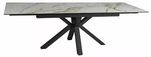 Signal Rozkládací jídelní stůl Columbus Ceramic 160/240 cm bílý mramor/černý mat