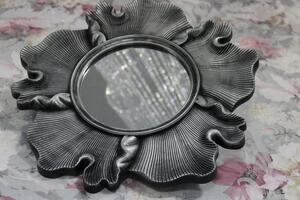 Stříbrné zrcadlo ginko s černou patinou