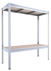 Velký regál Biedrax 60 x 160 x 177 cm, 2 police - pozink, nosnost 200 kg na polici