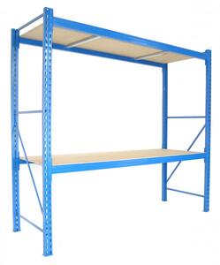 Profesionální regál Biedrax základní 60 x 100 x 200 cm, 2 police - nosnost 350 kg/police, modrý