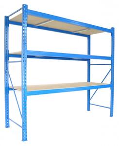 Profesionální regál Biedrax základní 60 x 100 x 200 cm, 3 police - nosnost 350 kg/police, modrý
