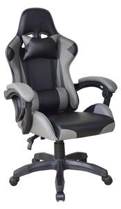 Ergonomická herní židle černo-šedá s područkami, sklápěcí mechanismus 101967