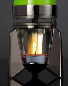 Mathmos Fireflow R1 Black, originální lávová lampa černá s čirou tekutinou a červenou lávou, pro čajovou svíčku, výška 24cm