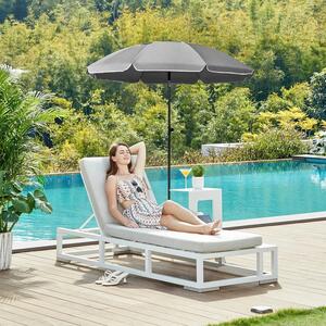 SONGMICS Plážový slunečník 160 cm šedá