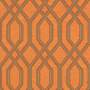 Geometrická vliesová tapeta na zeď, oranžová, 1502-4, Vera, AdaWall
