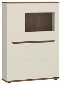 VITRÍNA, barvy ořechu, kašmírová, 90/135/38 cm Hom`in - Kredence a vitríny