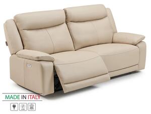 Kožená pohovka CONTINENTAL s elektrickou funkcí relax 3P, elektrické, cappuccino (cappuccino 313)
