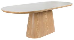 White Label Dubový jídelní stůl ALMIRA 180 x 90 cm s mramorovým dekorem