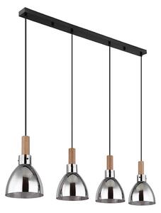 Globo 15550-4H - Lustr na lanku MATTEA 4xE27/6W/230V černá/kouřová