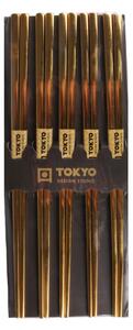 Tokyo Design Hůlky - Nerezová ocel zlaté - 5 párů