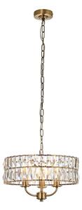 Endon 106243 - Lustr na řetězu CLIFTON 3xE14/6W/230V pr. 38,5 cm mosaz/čirá