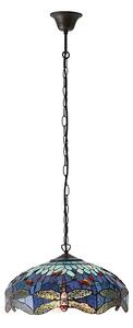 Endon 64080 - Lustr na řetězu Tiffany DRAGONFLY 3xE27/60W/230V pr. 41 cm