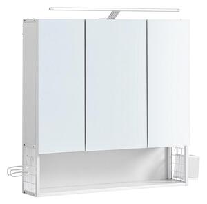 LED zrcadlová koupelnová skříňka SKY 70x70x16 cm 230V bílá