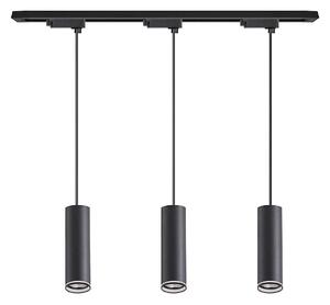 Lustr na lanku v lištovém systému PIPE 3xGU10/10W/230V černá