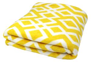 Mikroflanelová deka Premium 150x200 - Kosočtverce žluté