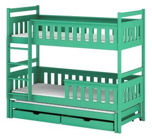 Dětská patrová postel s přistýlkou 80x160 KALIDA - mátová