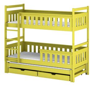 Dětská patrová postel s přistýlkou 80x160 KALIDA - limetková
