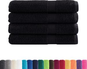 Premium ručníky SOLUND 4 ks černé 80 x 200 cm 600 g/m²