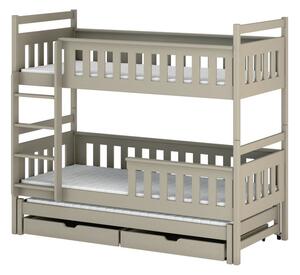 Dětská patrová postel s přistýlkou 80x160 KALIDA - béžová