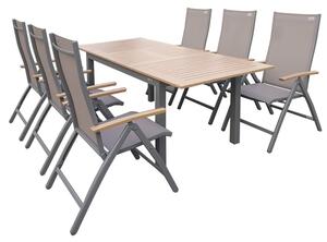 Doppler EXPERT WOOD - zahradní hliníková sedací souprava 6+1