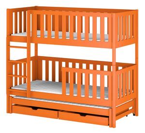 Dětská patrová postel s přistýlkou 80x200 LORI - oranžová