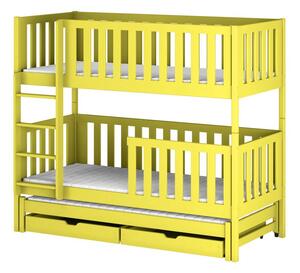 Dětská patrová postel s přistýlkou 80x180 LORI - limetková