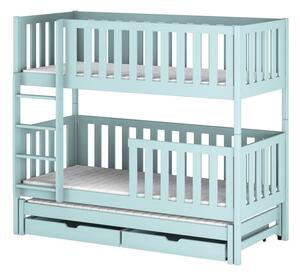 Dětská patrová postel s přistýlkou 80x160 LORI - světlá modrá