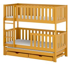 Dětská patrová postel s přistýlkou 80x160 LORI - buk