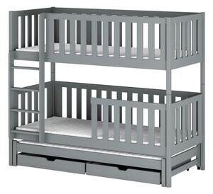 Dětská patrová postel s přistýlkou 80x200 LORI - šedá 2