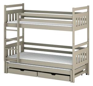 Patrová postel pro tři se šuplíky 80x160 SERENA - béžová