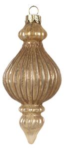 Zlatá skleněná vánoční cetka ve tvaru zvonečku s odřením Vsnderveer – 7x14 cm