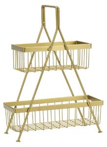 Kovový stojan se 2 košíky Antique Brass