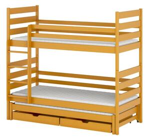 Patrová postel pro tři s úložným prostorem 80x160 TYNA - buk