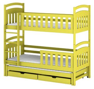 Patrová postel pro tři se šuplíky 80x160 NEFELI - limetková