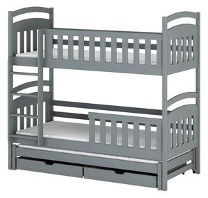 Patrová postel pro tři se šuplíky 80x180 NEFELI - šedá 2