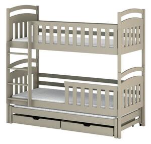 Patrová postel pro tři se šuplíky 80x160 NEFELI - béžová