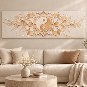 Obraz na plátně - Yin Yang Mandala Země FeelHappy.cz Rozměr (Šířka/Výška): 60 x 20 cm