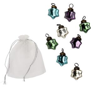 Skleněná vánoční ozdoba Christmas Stars – set 8 ks