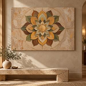 Obraz na plátně - Mandala Esence přírody FeelHappy.cz Rozměr (Šířka/Výška): 40 x 30 cm