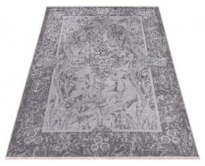 Makro Abra Kusový koberec klasický PALERMO E060A šedý bílý Rozměr: 80x150 cm