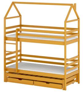 Patrová postel domeček s přistýlkou 80x160 MYKOLA - buk