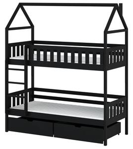 Domečková postel s úložným prostorem 80x200 DALILA - černá