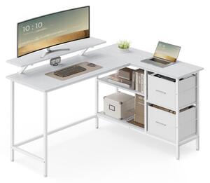 Rohový kancelářský stůl se dvěma boxy LWD098W01