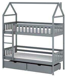 Domečková postel s úložným prostorem 80x200 DALILA - šedá 2