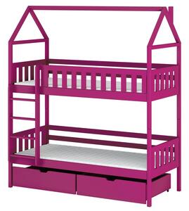 Domečková postel s úložným prostorem 80x160 DALILA - růžová