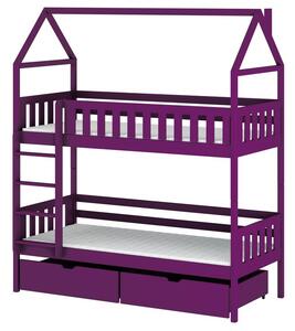 Domečková postel s úložným prostorem 80x160 DALILA - fialová