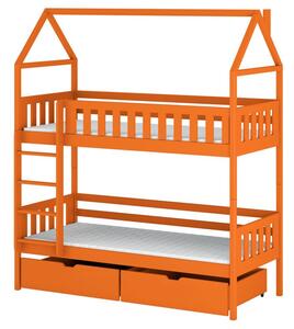 Domečková postel s úložným prostorem 80x200 DALILA - oranžová