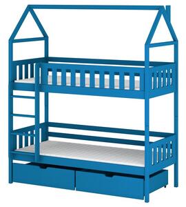 Domečková postel s úložným prostorem 80x200 DALILA - modrá